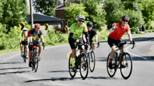 People riding bicycles at the Rideau Lakes Cycle Tour 2025